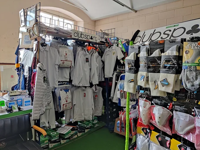 Inside Clubsport Dundee shop with kit and equipment displays